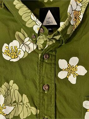 Sig Zane Olive Green Floral Button-Up Shirt Jacket